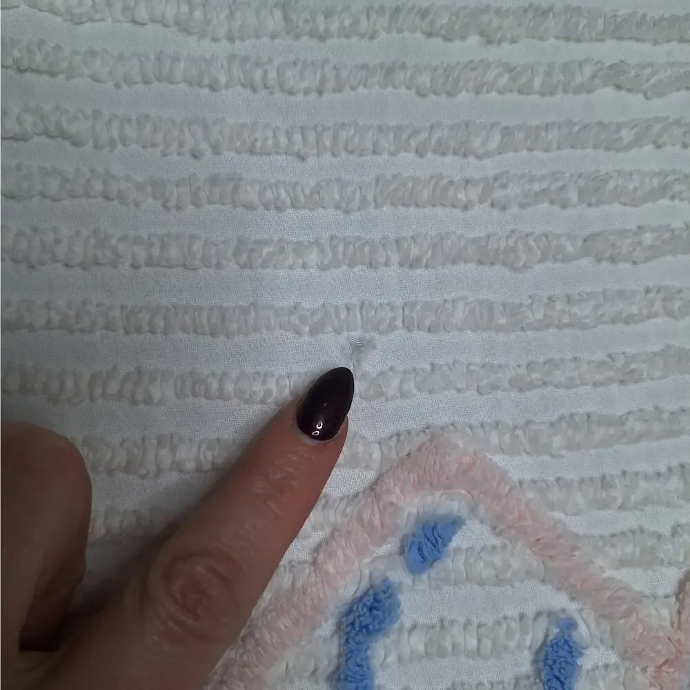 Vintage 40s 50s Chenille Baby Blanket Alphabet ABCs Crib Blanket Bedspread